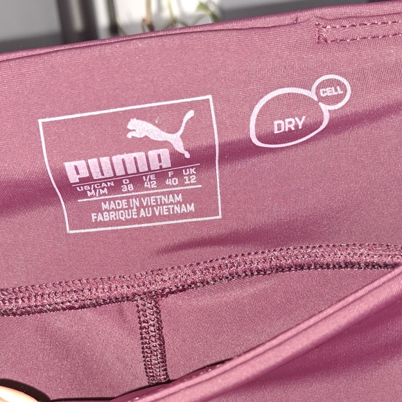 N Puma Luxe Mesh Tights / Leggings Color Fig-Puma Black CS - Picture 4 of 6